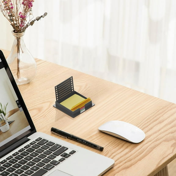 3x3 Inch Note Dispenser Box with Stencil | ABS Plastic Memo Holder for To-Do Lists & Notes | Includes 1 Memo Box & Notepad | Student & Office Desk Organizer