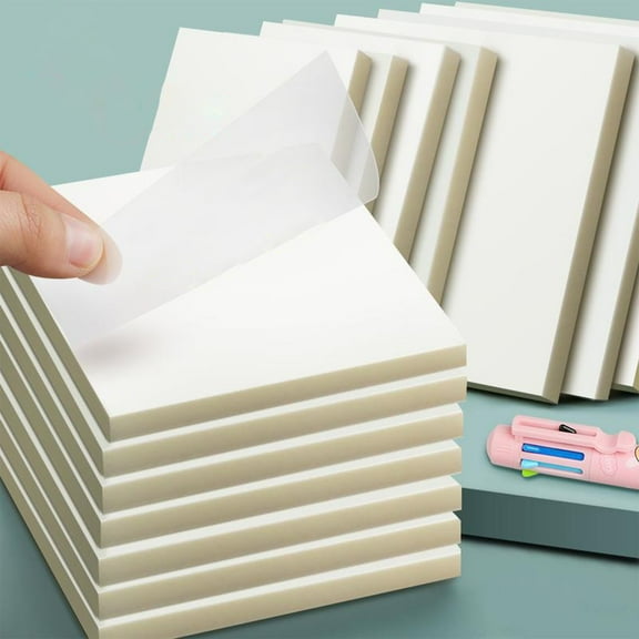 3x3 Inch Transparent Sticky Notes Self Adhesive Notepads for Book Notes School Office Supplies - 2 Pack, 100 Sheets Total, Clear Repositionable Tabs for Bible Study Reading Marking Documents Pages