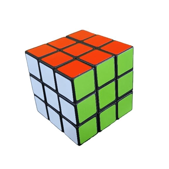 3x3 Magic Speed Cube Puzzle, Classic Brain Teaser Game, Orange White Green