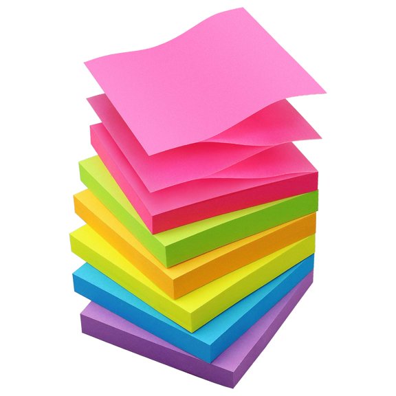 3x3 Pop Up Sticky Notes 6 Color Pads 600 Sheets Total