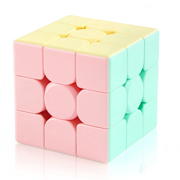 3x3 Speed Cube, Pastel Macaron Stickerless Magic Cube, Smooth Turning Educational Puzzle Toy for Kids & Adults, Stress Relief Brain Teaser