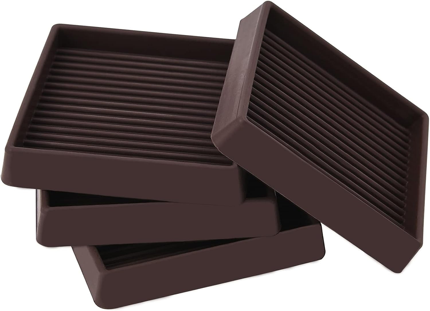 Boriyuan 3x3 Square Rubber Furniture Caster Cups (Set of 4) Anti