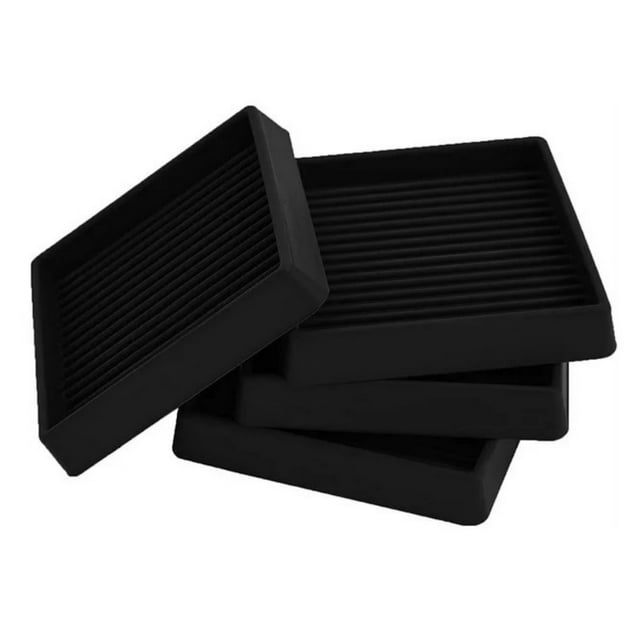 Boriyuan 3x3in Rubber Furniture Caster Cups, AntiSliding Pads, Floor
