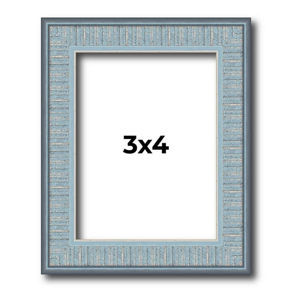 3x4 Distressed/Aged Complete Wood Picture Frame with UV Acrylic, Foam Board Backing, & Hardware