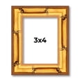 thumbnail image 1 of 3x4 Frame Gold Bamboo Solid Wood Picture Frame | 1 Inch Moulding Width | Interior Frame Depth 0.75, 1 of 8