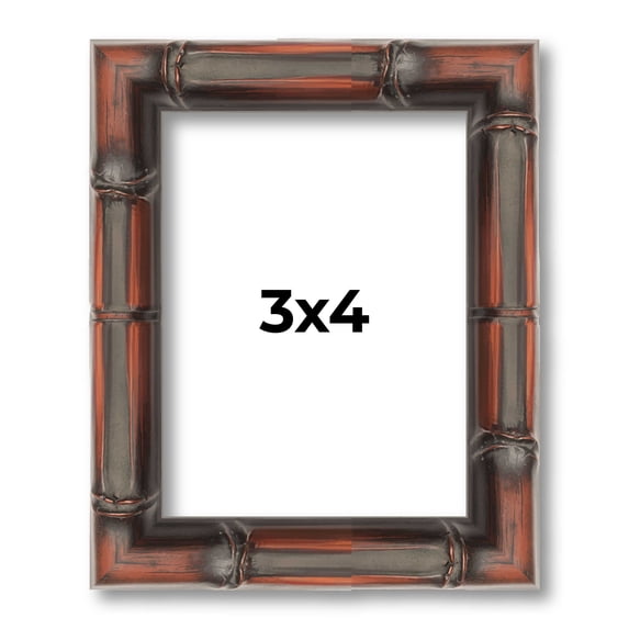 3x4 IN Frame Brown Bamboo with Dark Coffee/Walnut Finish | Solid Wood Picture Frame Width 0.75