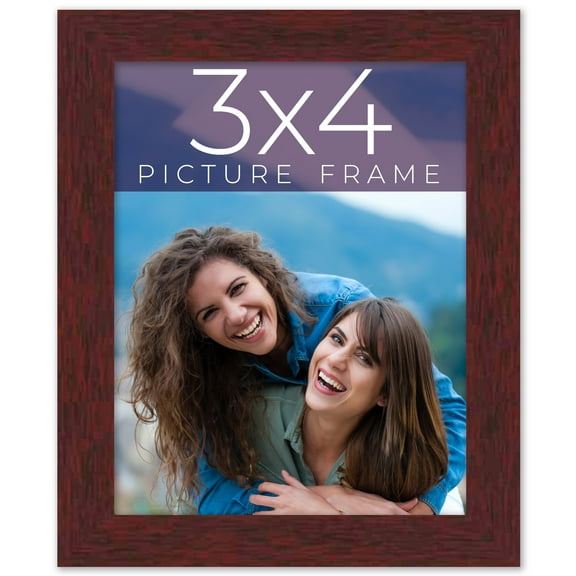 3x4 IN Frame Brown Solid Wood Picture Frame Width 0.75 Inches | Interior Frame Depth 0.5 Inches |