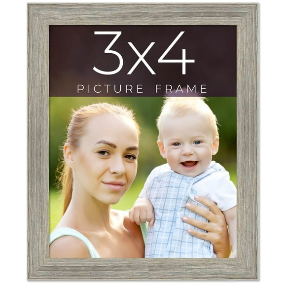 3x4 IN Frame Grey Real Wood Picture Frame Width 1.5 Inches | Interior Frame Depth 0.5 Inches | Barn