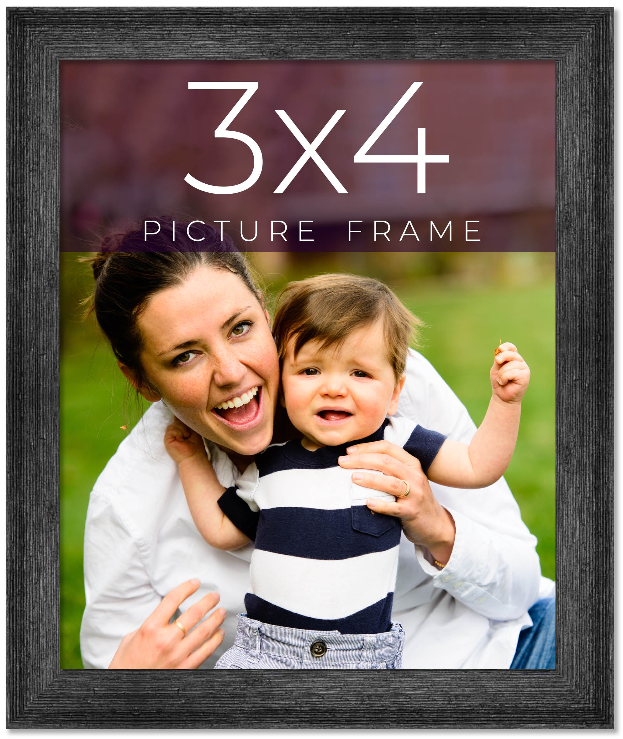 3x4 In Frame Black Real Wood Picture Frame Width 1.5 inches | Interior ...