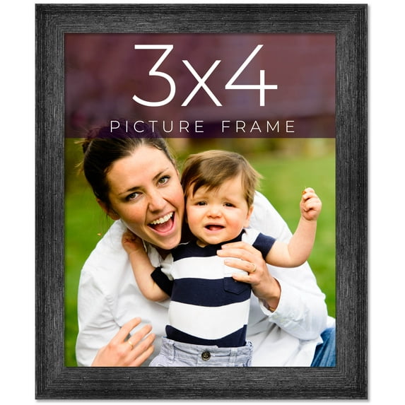 3x4 In Frame Black Real Wood Picture Frame Width 1.5 inches | Interior Frame Depth 0.5 inches |