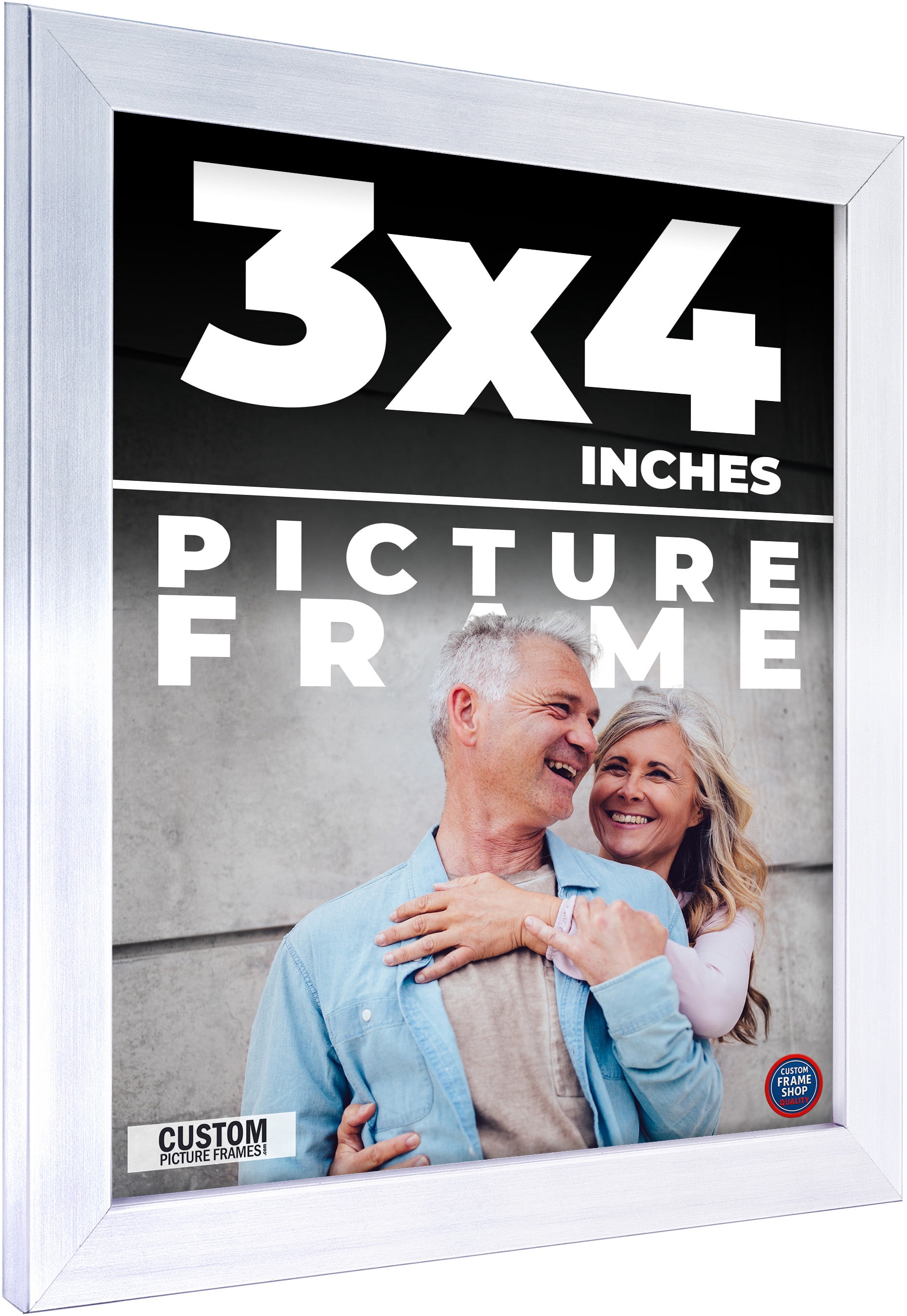 3x4 In Frame Silver Real Wood Picture Frame Width 0.75 inches ...