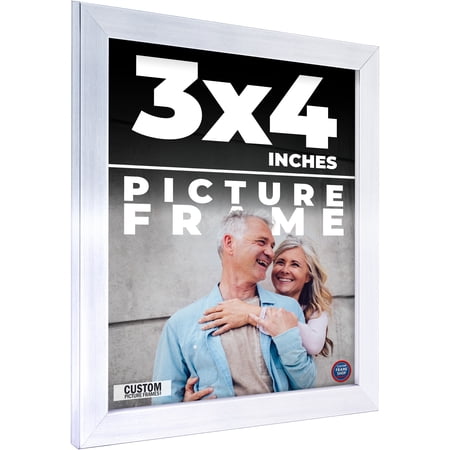 3x4 In Frame Silver Real Wood Picture Frame Width 0.75 inches | Interior Frame Depth 0.5 inches |