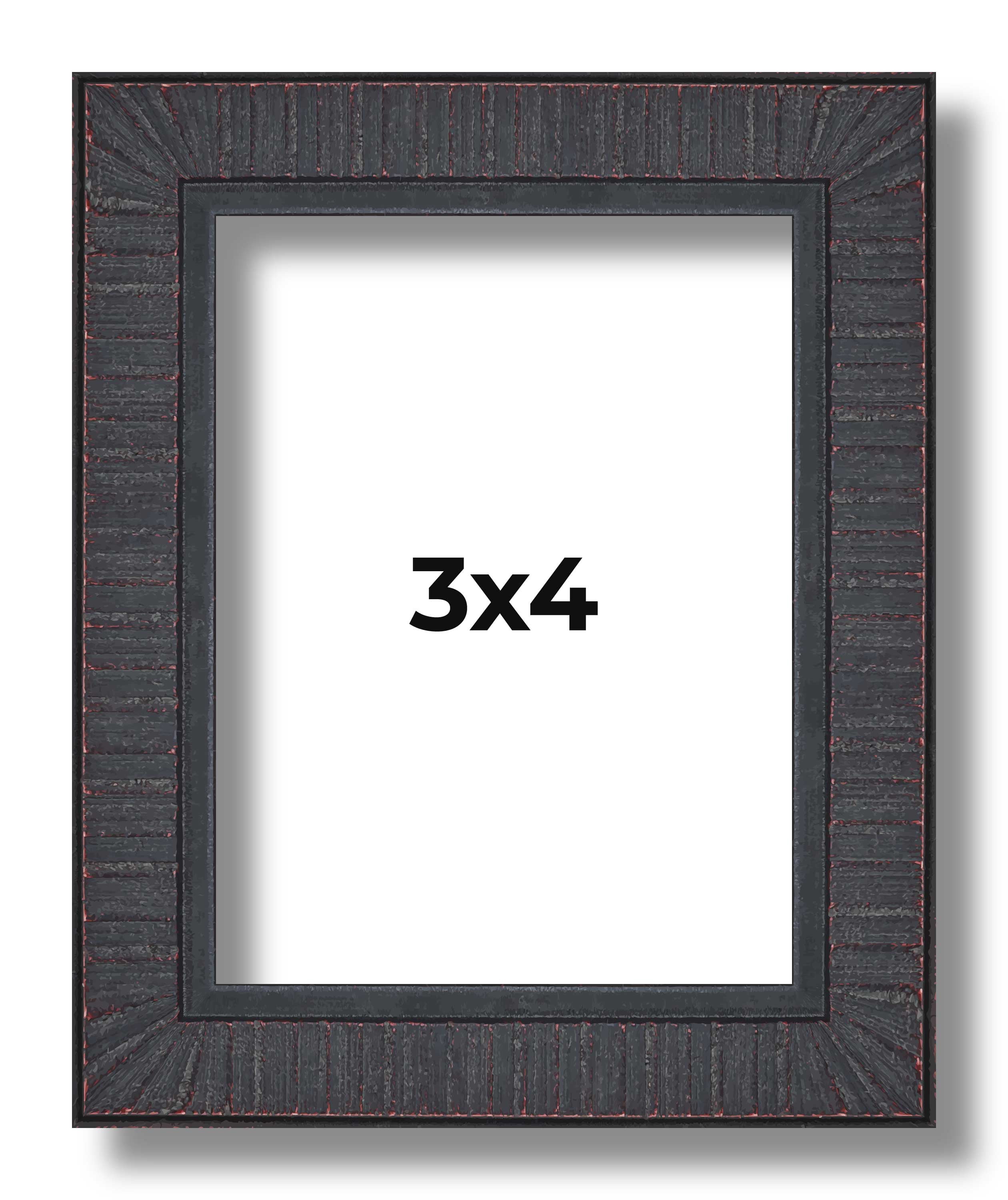 3x4 In Rustic Brown Real Wood Picture Frame Width 0.75 inches ...