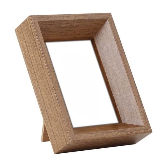 3x4 Inch Wooden Mini Photo Frame with Back Stand, Desktop or Wall Display Frame for 2.4x3 Inch Photos, Small Tabletop and Hanging Picture Frame in Classic Wood Finish