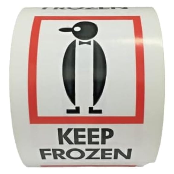 3x4 Keep Frozen with Penguin Labels Food Handling and Packaging Adhesive Stickers 500 Pcs