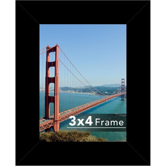 3x4 Picture Frame Black for Tabletop or Wall Hanging, Strudy and Lightweight 3 x 4 Frame, Wall Gallery Photo Frame with Shatter Resistant Plexiglass, Black