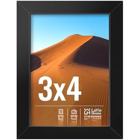 3x4 Picture Frame for Wall Display, 3x4 Black Picture Frame with HD ...