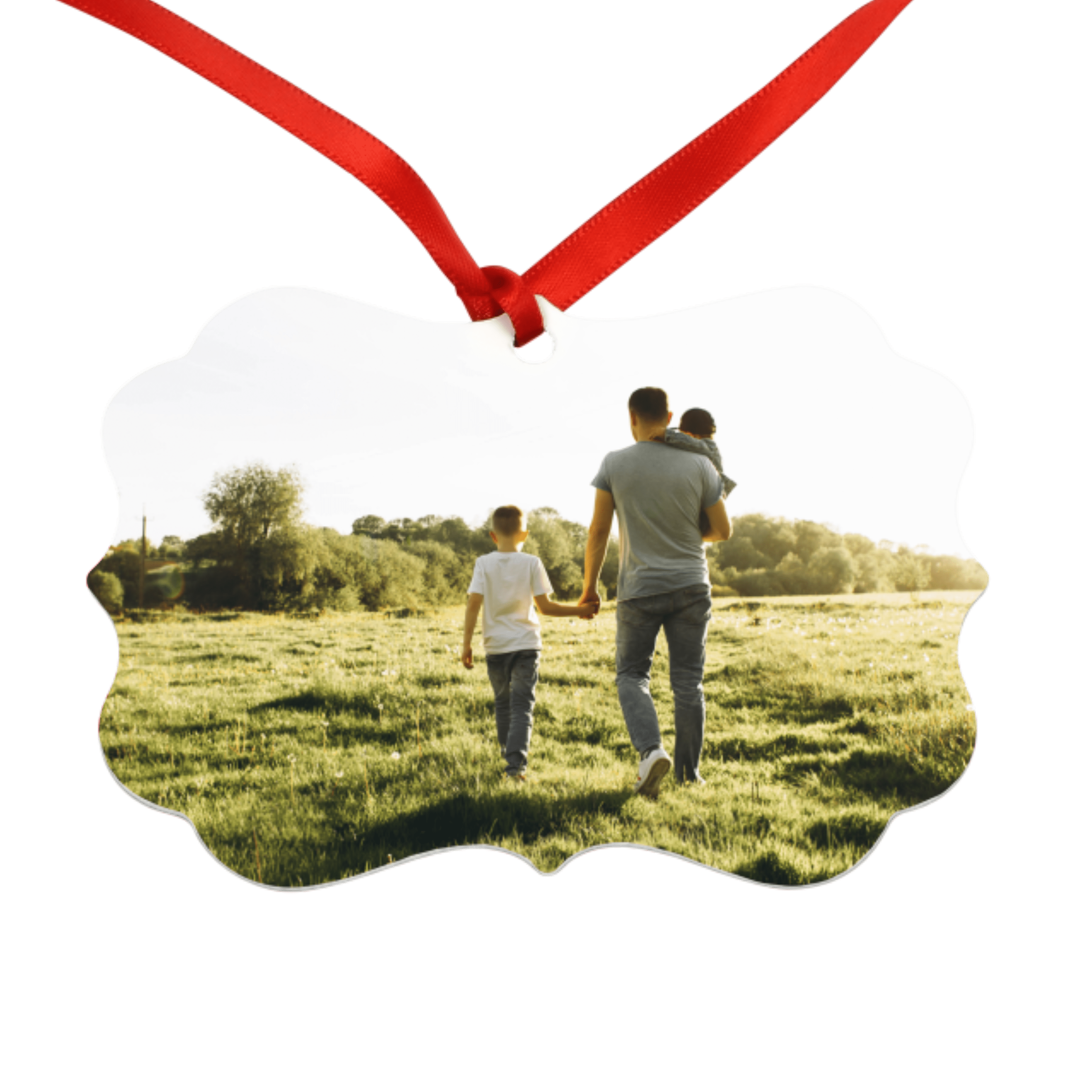 3x4 Scalloped Metal Ornament, Double-Sided