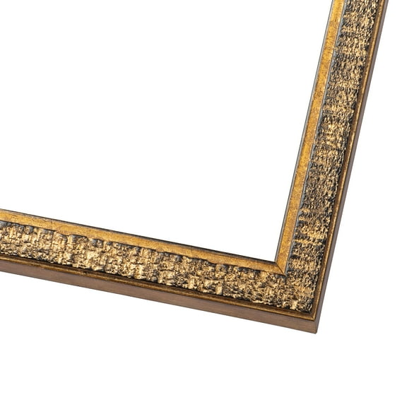 3x4 Textured Gold Picture Frame - UV Acrylic, Foam Board Backing, Hanging Hardware