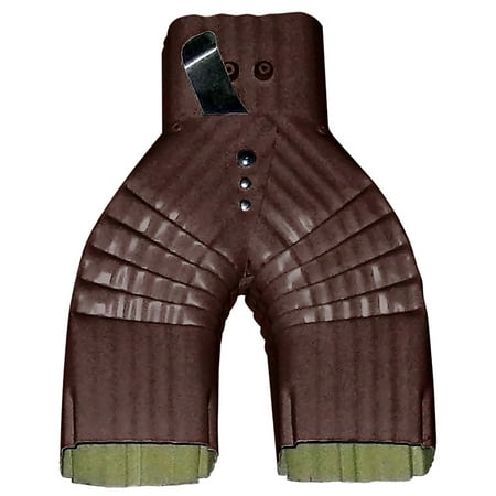 3x4 inch Downspout Diverter / Splitter "Y", Aluminum, Royal Brown