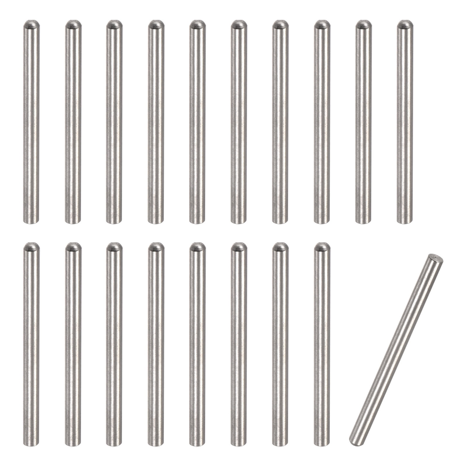3x40mm Dowel Pins, 20 Pack Round Head Flat Chamfered End Dowel Pin