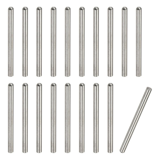 3x40mm Dowel Pins, 20 Pack Round Head Flat Chamfered End Dowel Pin