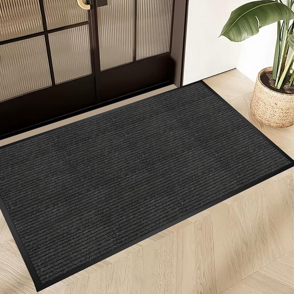 3x4FT Commercial Indoor Outdoor Door Mat Heavy Duty Front Door Mat Ultra Absorbent Muddy Dirt Resist Welcome Door Mats Rubber Backing Non Slip Doormat for Entryway High Traffic Area(Black)