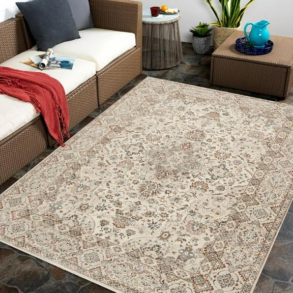 3x4ft Area Rug Kitchen Rug Vintage Traditional Area Rug Thin Rug Distressed Floral Print Indoor Mat For Bathroom Bedroom Living Room Dining Room