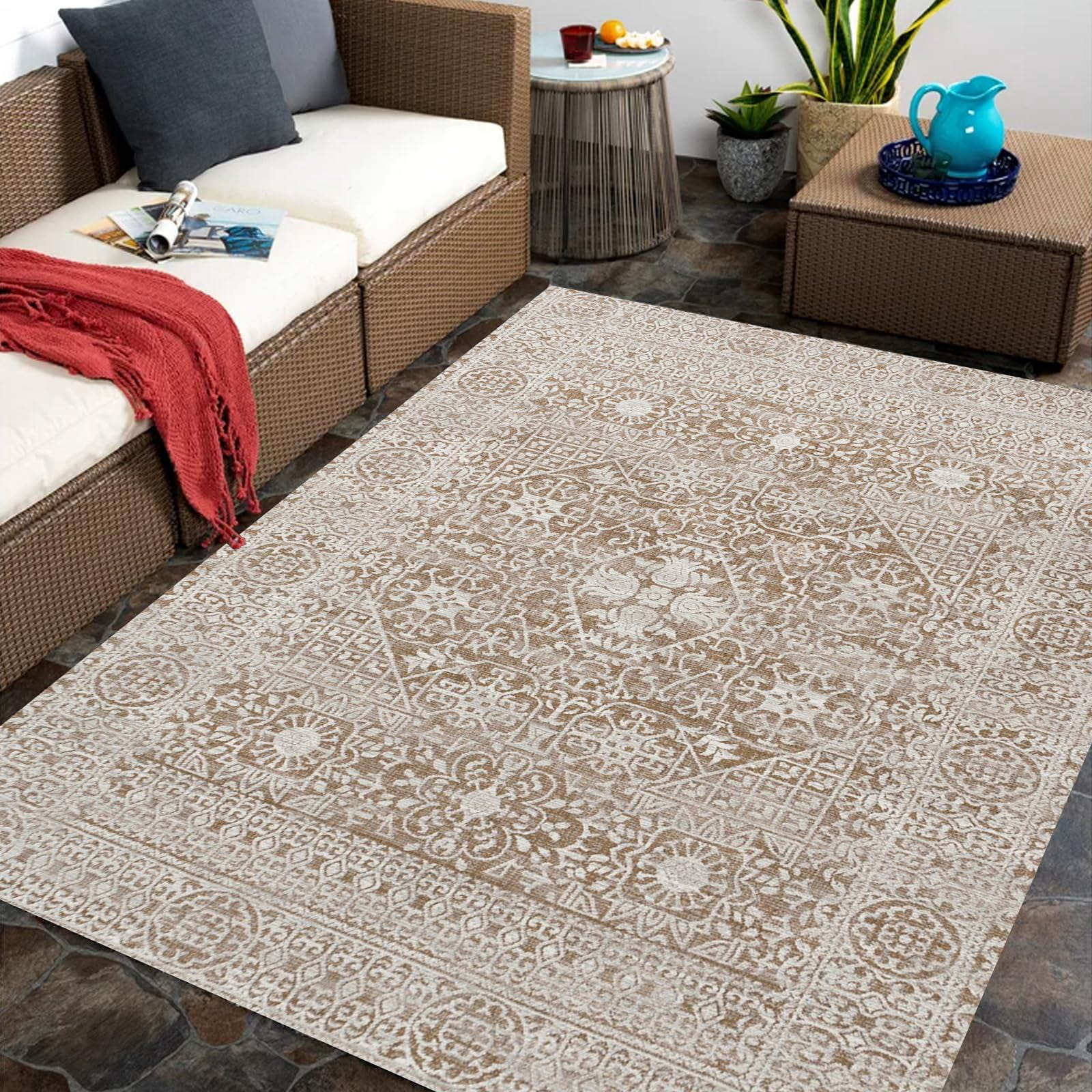 3x4ft Area Rug Modern Abstract Design, Non-Shedding & Easy Care, Ideal ...