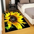 thumbnail image 1 of 3x4ft Crystal Velvet Rug, Sunflower Design Mat, Yellow Floral Decor Rug, Bedroom Living Room, Washable & Non Slip & Soft Low Pile Large Area Carpet, Indoor/Outdoor, 1 of 7