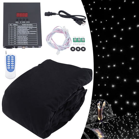 3x4m LED Party Stage Star Backdrop Curtain White & Controller For Wedding Decor
