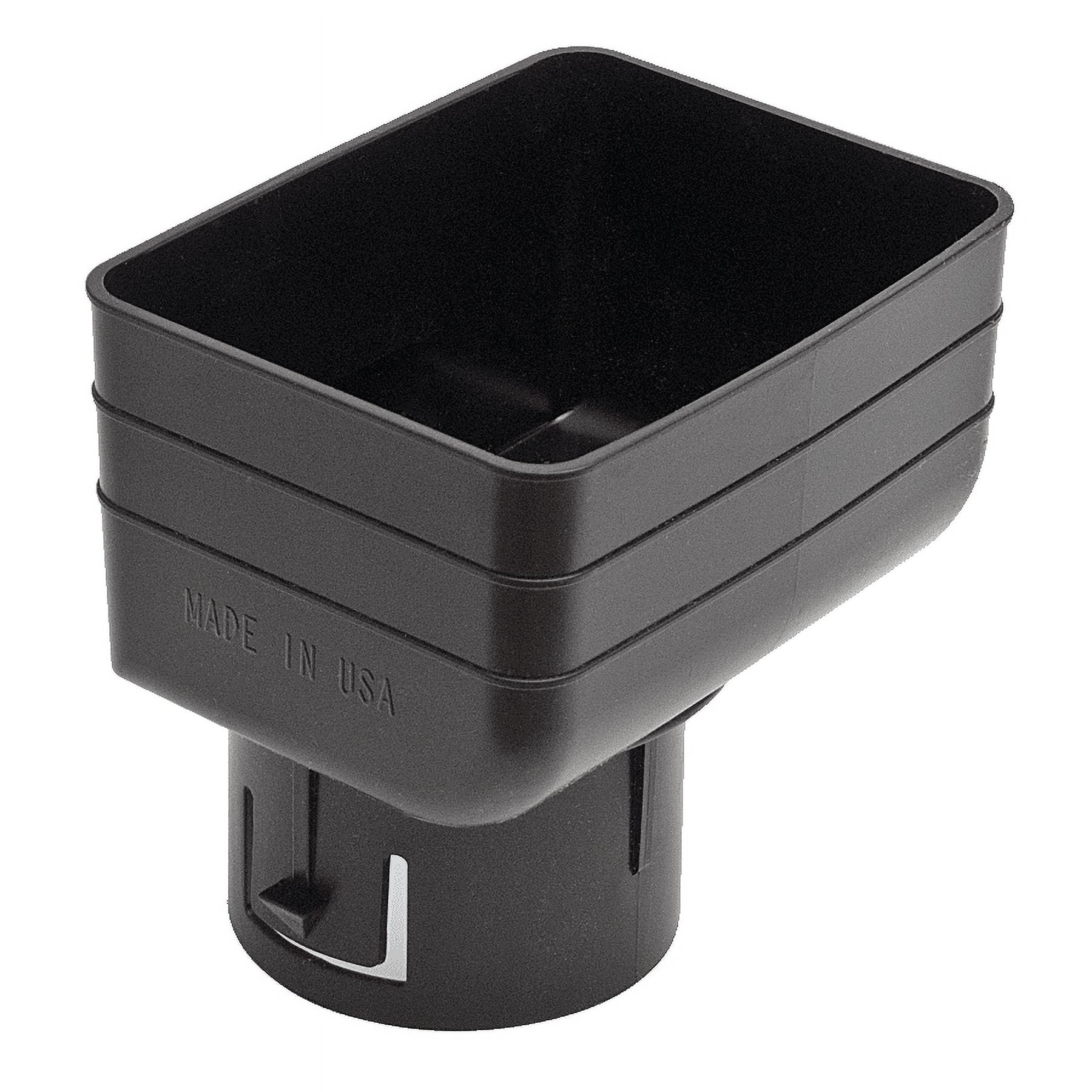 3x4x3 Universal Downspout to Drain Pipe Adapter, Black