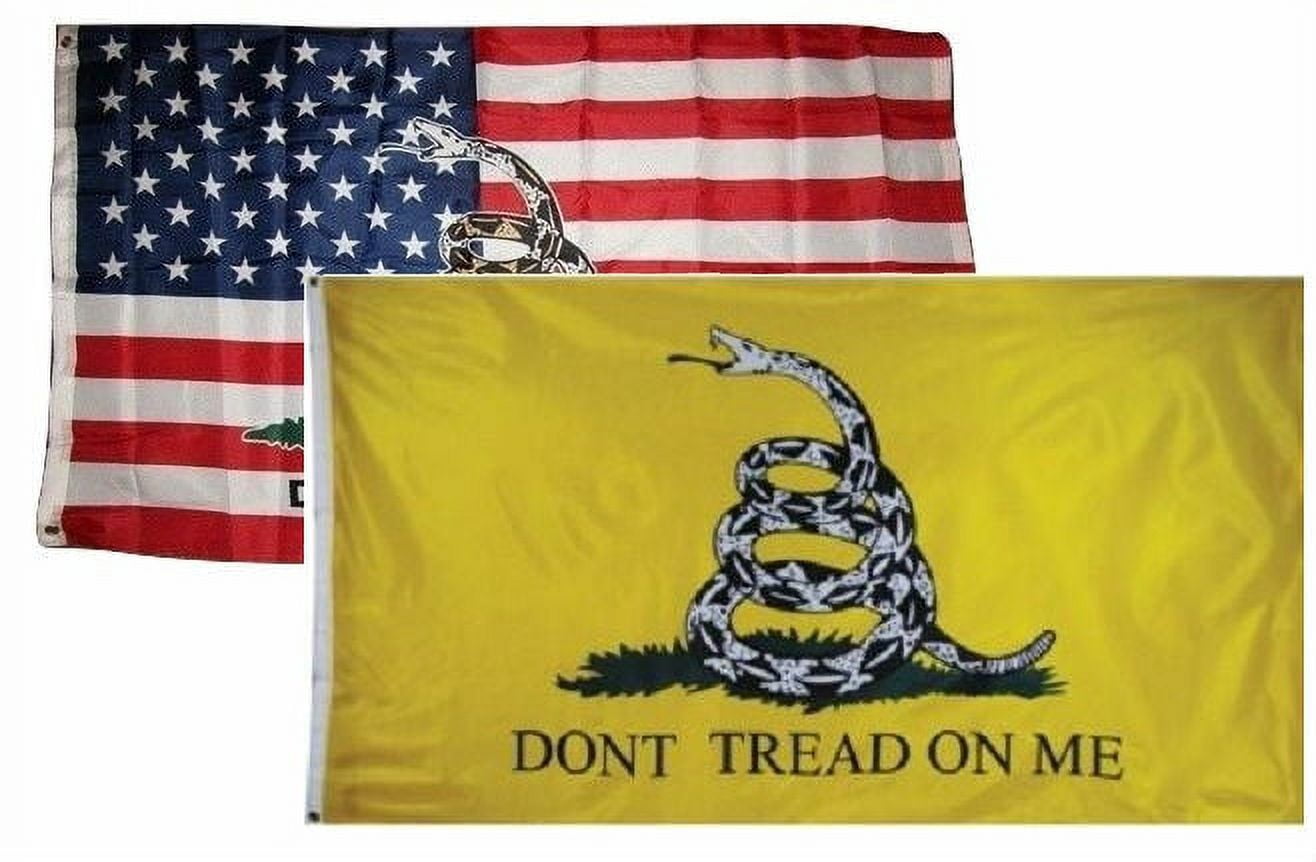 3x5 3'x5' Wholesale Combo Set USA Gadsden & White Snake Gadsden 2 Flags Flag