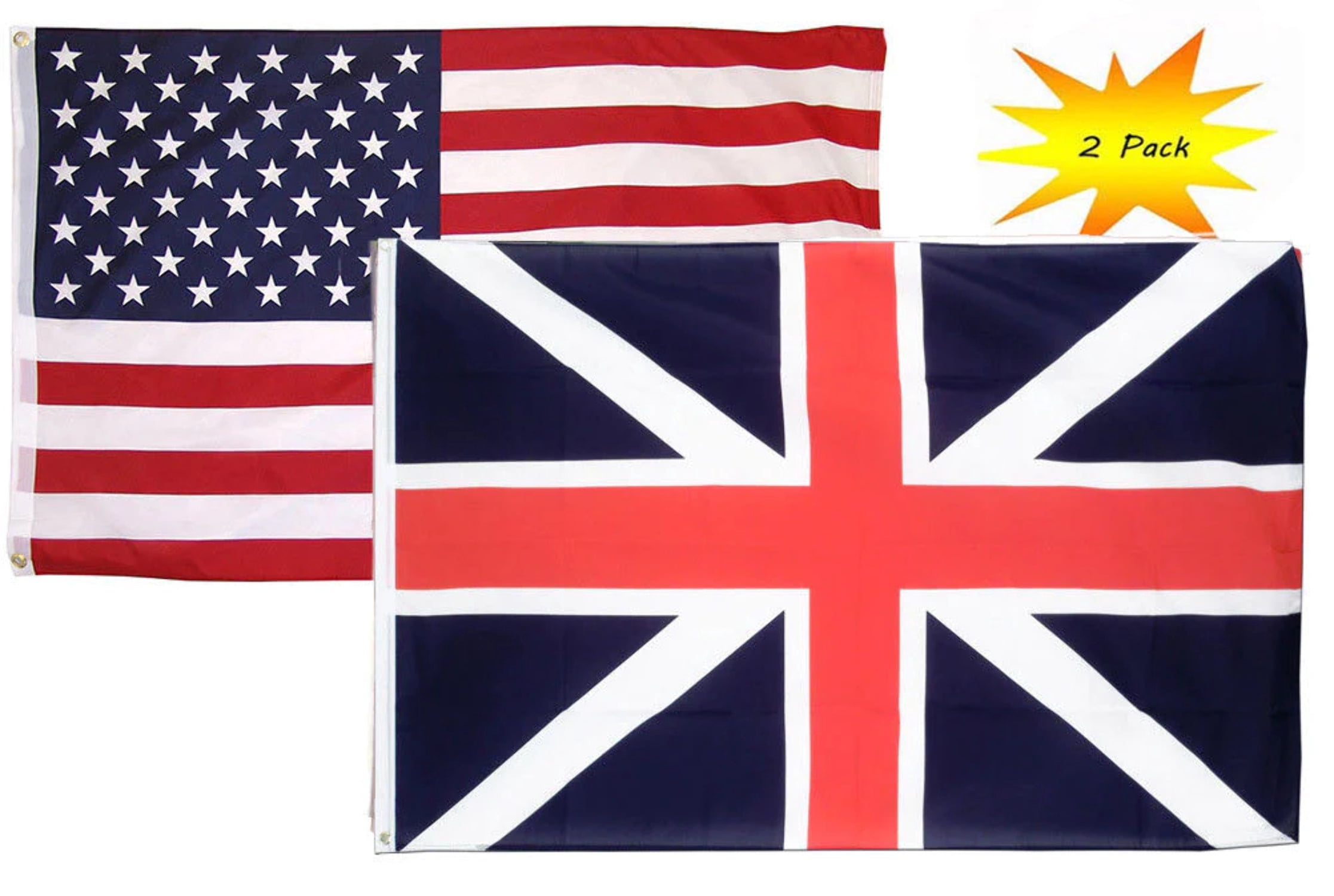 3x5 3’x5' Wholesale Set (2 Pack) USA American & Rhodesian Rhodesia Flag Banner e