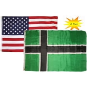 3x5 3 x5  Wholesale Set 2 Pack USA American & Vinland Viking Flag Banner