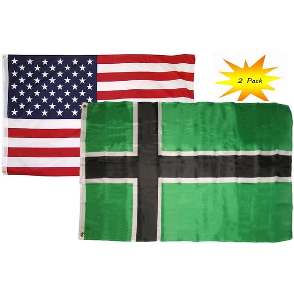 3x5 3x5 Wholesale Set (2 Pack) USA American & Vinland Viking Flag Banner