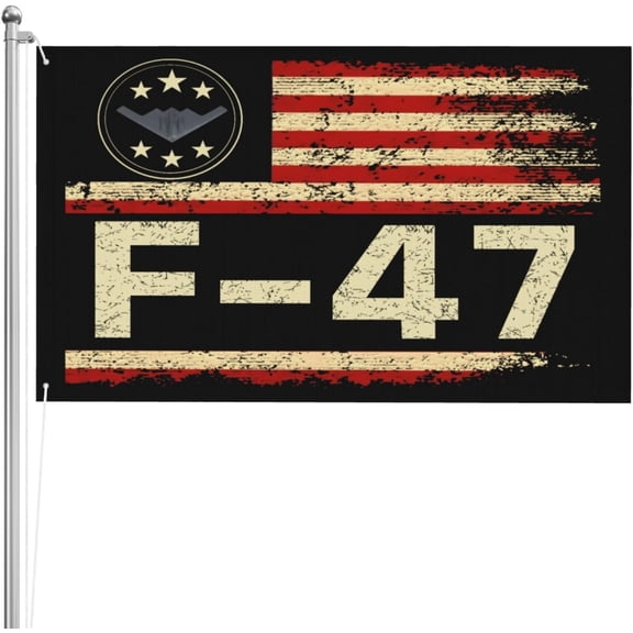 3x5 3ply Double Sided Banner F-47 Fighter-Jet Aircraft flag Pro 47th President F-47 Jet-Fighter-Aircraft Yard Flag Outdoor Tapestry Sign With 2 Grommets