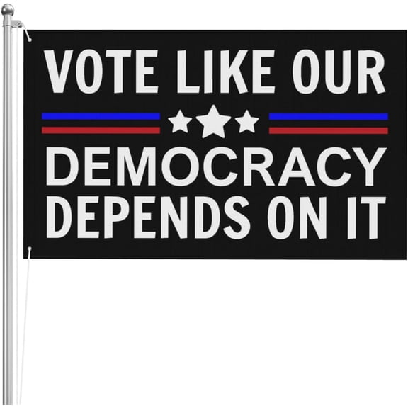 3x5 3ply Double Sided Banner Vote Like Our Democracy Depends On It Yard Flag Outdoor Tapestry Sign With 2 Grommets