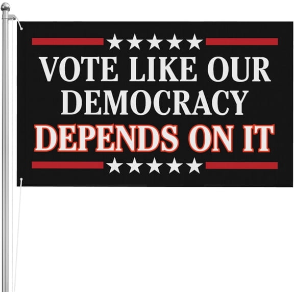 3x5 3ply Double Sided Banner Vote Like Our Democracy Depends On It Yard Flag Outdoor Tapestry Sign With 2 Grommets