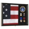 thumbnail image 1 of 3x5, 4x6 Flag and Military Medals Display Case Cabinet, 1 of 6
