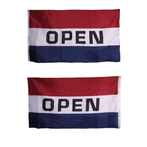 3x5 Advertising Open RWB Heavy Duty Polyester Nylon 200D Double Sided Flag