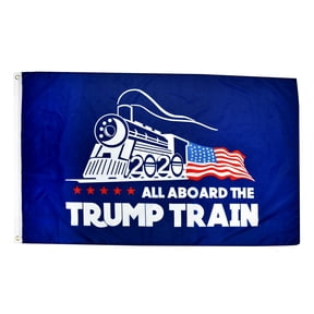 3x5 All Aboard President Donald Trump Train Flag 2020 Blue 3'x5' MAGA KAG Yard Banner