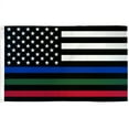 thumbnail image 1 of Thin Blue/Green/Red Line USA Flag 3x5ft Poly, 1 of 2