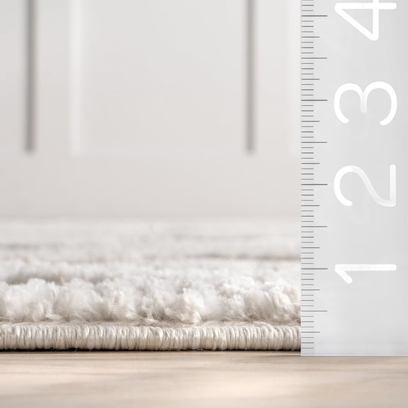 3x5 Ansley Moroccan Tassel Area Rug, Light Grey, High-Low Textured Bohemian Design, Plush High Pile, Stain Resistant, For Bedroom, Living Room, Hallway, Entryway