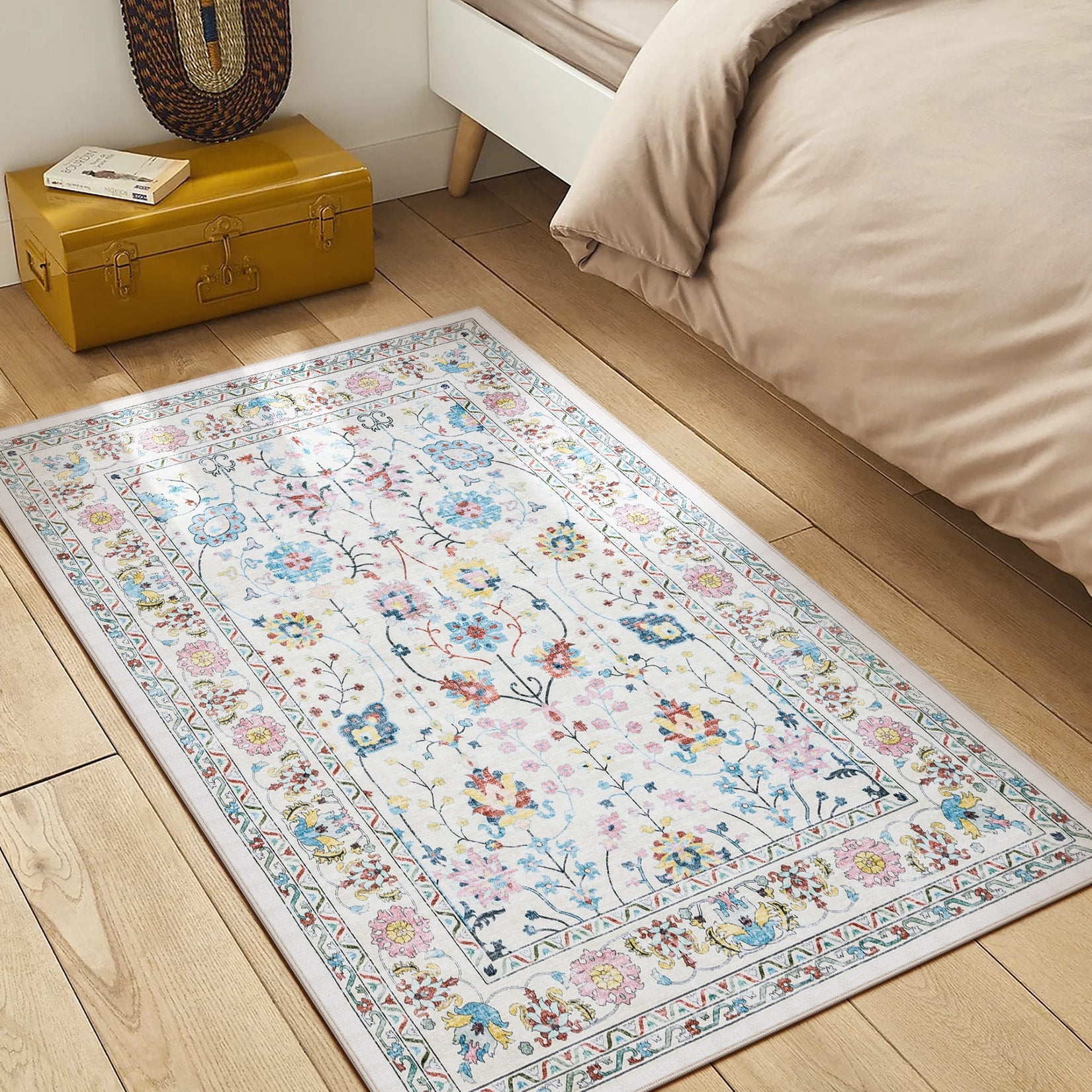 Toyoso 3x5 Area Rug Living Room Rugs - Machine Washable Traditional ...
