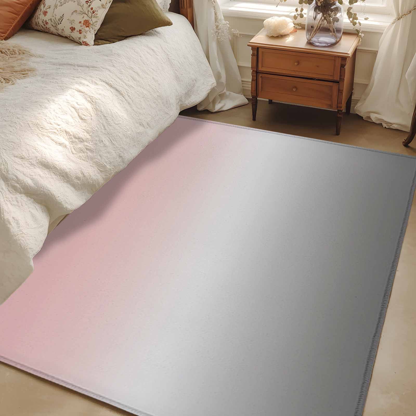 3x5 Area Rugs, Gradient Pink Grey, Non-Skid Rubber Backing Large ...