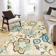 thumbnail image 1 of 3x5 Area Rugs for Living Room: Washable Rug Stain Resistant Distressed Vintage Floral Rug Non Slip Low Pile Faux Wool Soft Large Area Rugs for Bedroom Bedside Farmhouse Dining Room Kitchen Nursery, 1 of 6
