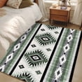 thumbnail image 1 of 3x5 Area Rugs, Sage Green Boho Non-Skid Rubber Backing Large Rectangle Rugs - Living Room Bedroom Home Office, Southwestern Ethnic Aztec Retro Geometric Indoor Floor Mat Carpets Washable Rug, 1 of 9