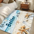 thumbnail image 1 of 3x5 Area Rugs, Summer Coastal Beach Non-Skid Rubber Backing Large Rectangle Rugs - Living Room Bedroom Home Office, Ocean Wave Starfish Shell Indoor Floor Mat Carpets Washable Rug, 1 of 9