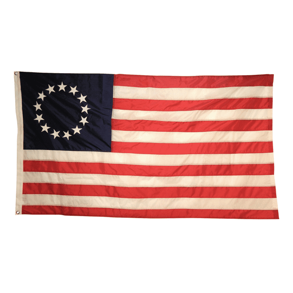 3x5' Betsy Ross (1st Stars & Stripes) All-Weather Nylon Outdoor Flag - Made In USA